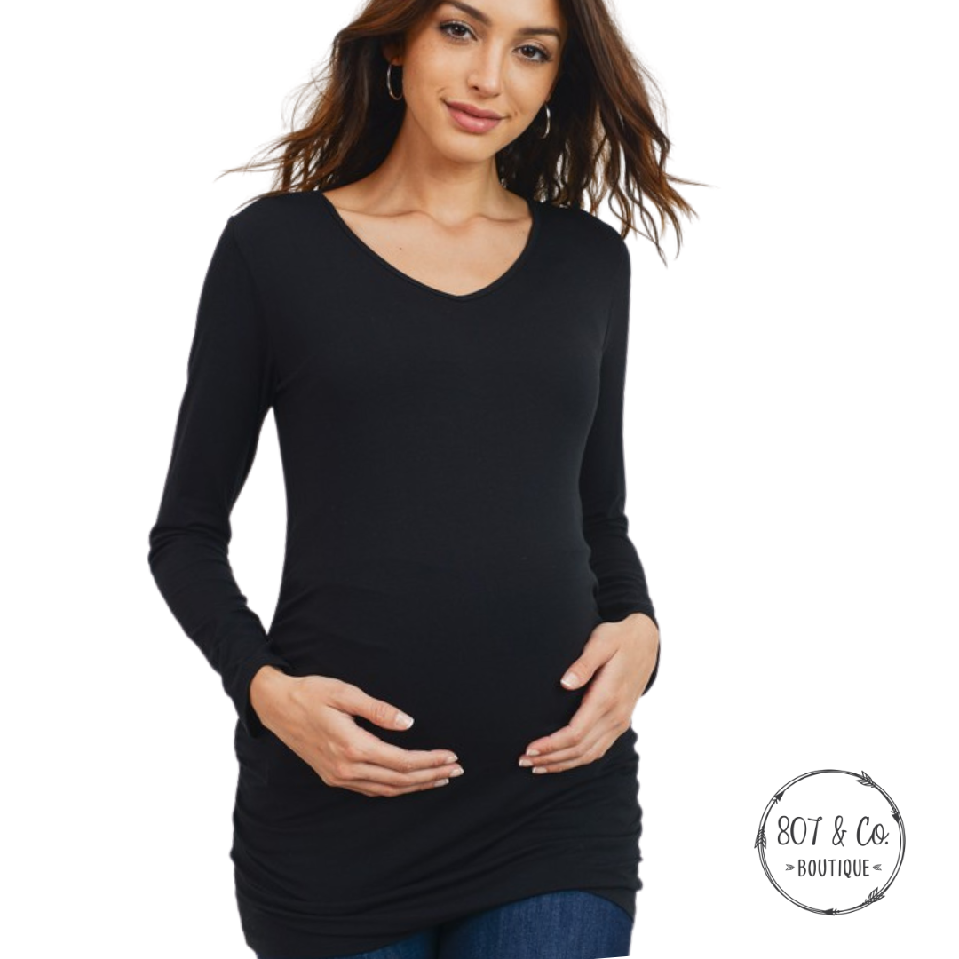 Maternity Long Sleeve Top | Black